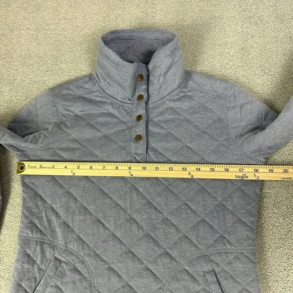 Marmot Sweater Womens Small Blue Quilted 1/4 Snap Pullover Casual Outdoor - Picture 8 of 11
